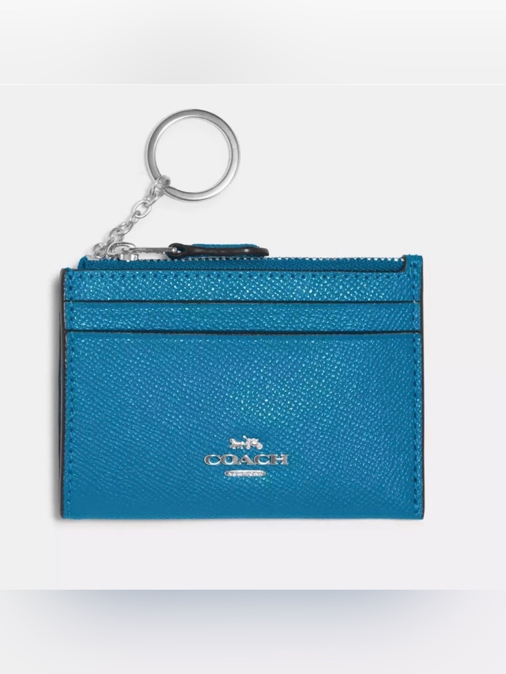 NWT Coach Mini Skinny ID Case, Electric Blue/Silver